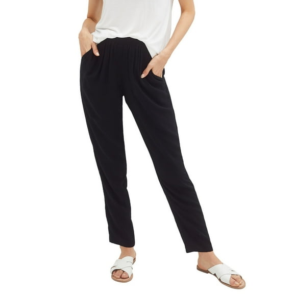 ellos Women's Plus Size Woven Soft Pants