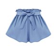thumbnail image 3 of Uaswgudfs Women's High-Waisted Jean-Inspired Summer Shorts - 4" Inseam Paper Bag Waist with Bow Accent for Casual Style Blue L, 3 of 7