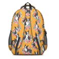 thumbnail image 3 of Boston Terrier and Floral Orange Pattern Backpack for School, Cute School Bag with Adjustable Shoulder Straps and Padded Back, 16.9"x12.6"x5.9", 3 of 5