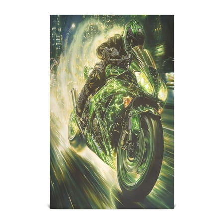 

Kitchen Towel 28x18 Inches x4，Plate Towel Decorative Towel Napkin Tea Towel Tea Towels For Kitchen Dish Cloths & Dish Towels Cool Green Motorcycle