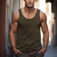 thumbnail image 2 of yillto Mens Sleeveless Tank Tops Crewneck Loose Summer Solid Color Tank Undershirt Workout Gym, 2 of 6