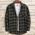 thumbnail image 2 of Men's Long - Sleeve Plaid Loose - Fit Shirt Jacket - Casual and Stylish, 2 of 3