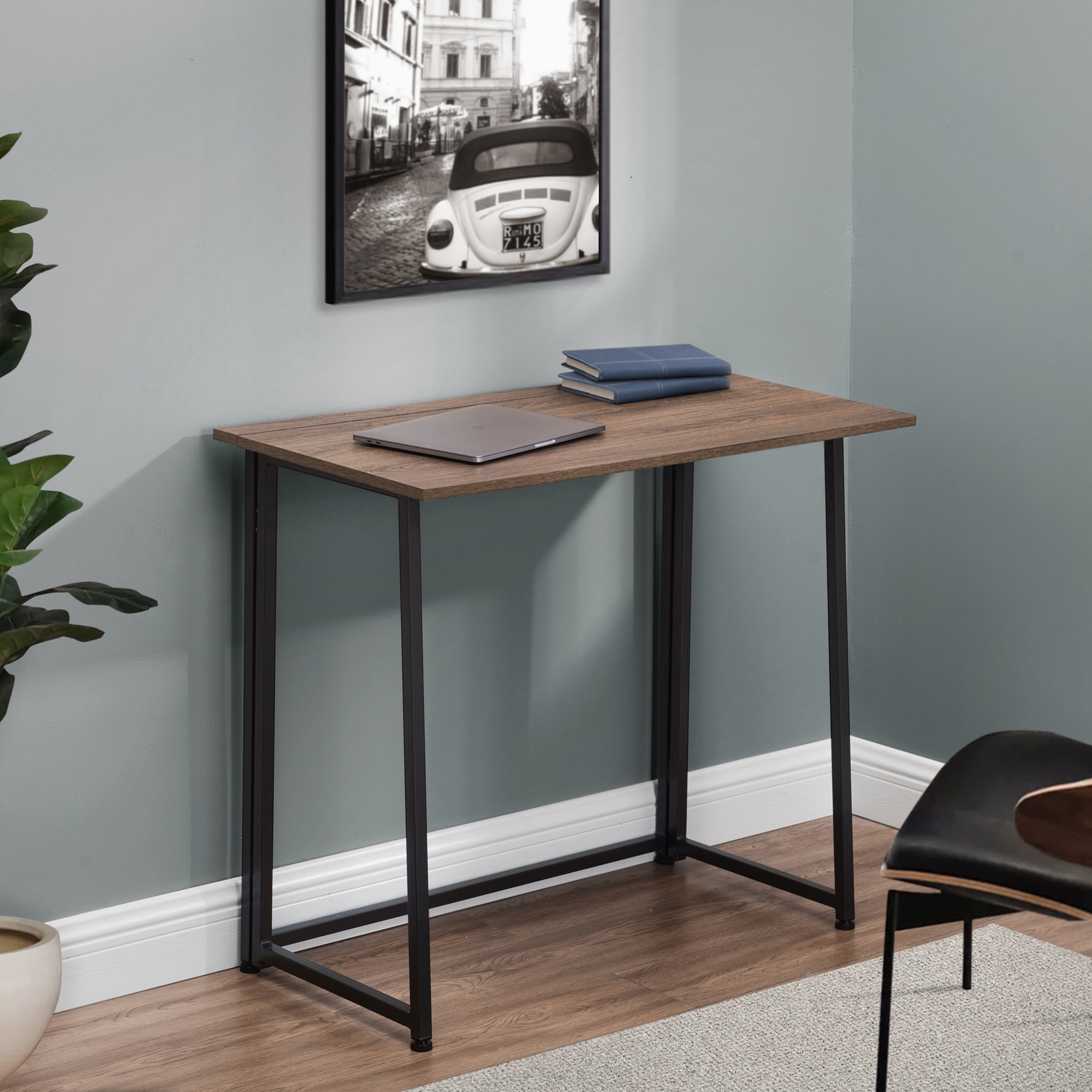 compact folding desk grey