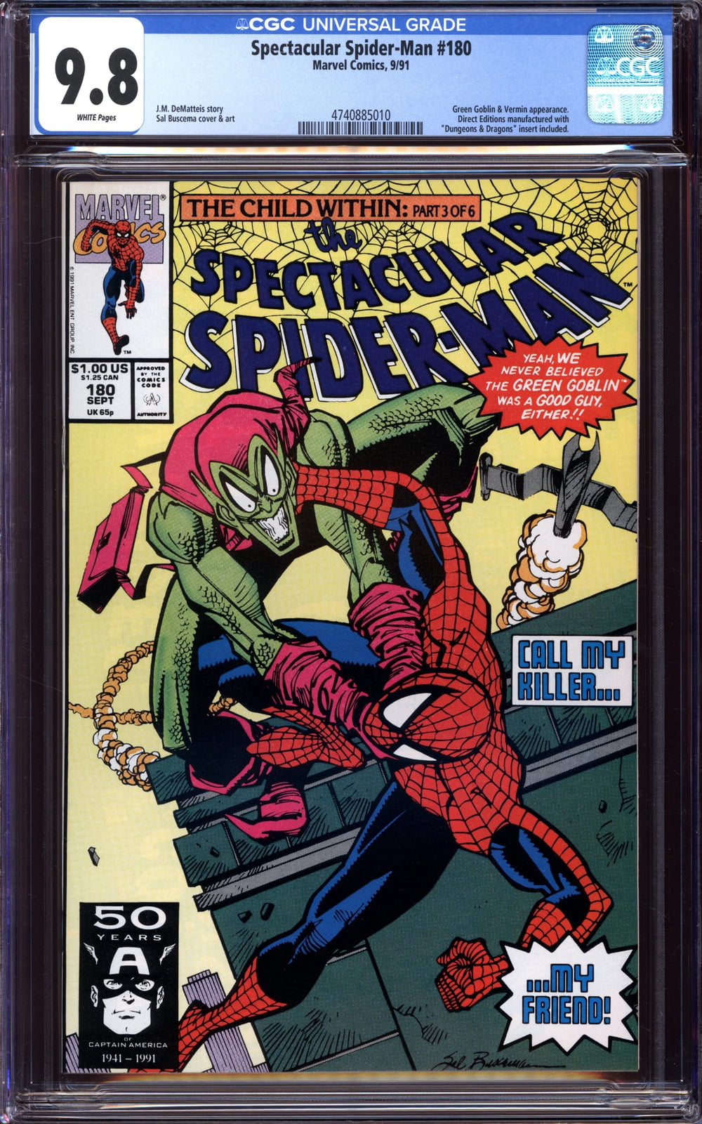 Cover of The Spectacular Spider-Man #180