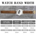 thumbnail image 3 of ANBEER 22mm Genuine Leather Watch Band,Quick Release Strap with Stainless Steel Buckle,Retro Brown with Gold Buckle, 3 of 8