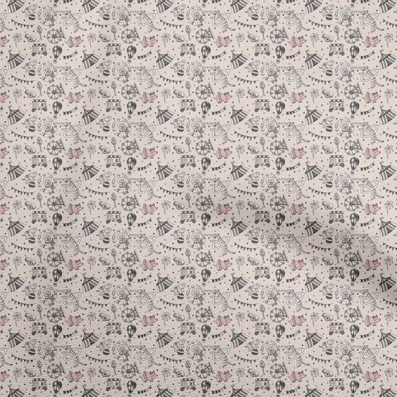 oneOone Viscose Jersey Light Pale Pink Fabric Circus Sewing Fabric By The Yard Printed Diy Clothing Sewing Supplies 60 Inch Wide