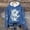 Blue, variant on Women's Hoodies Sweatshirts Cozy Autumn Winter Hoodie with Cow Print Pattern Long Sleeve Shoulder Down Design Comfort Top for Ladies Blue S