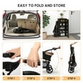 thumbnail image 5 of SKISOPGO Dog Strollers for Small Dogs Cats, No-Zipper Pet Strollers, Khaki, 5 of 7