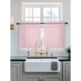 thumbnail image 2 of Pink Morocco Tier Curtains 24 Inch Length,Sheer Curtains for Bedroom Living Room Window Geometric Leaf Diamond Lattice Abstract Rod Pocket Drapes Kitchen Curtains Small Half Window 27.5"x24" 2 Panels, 2 of 6
