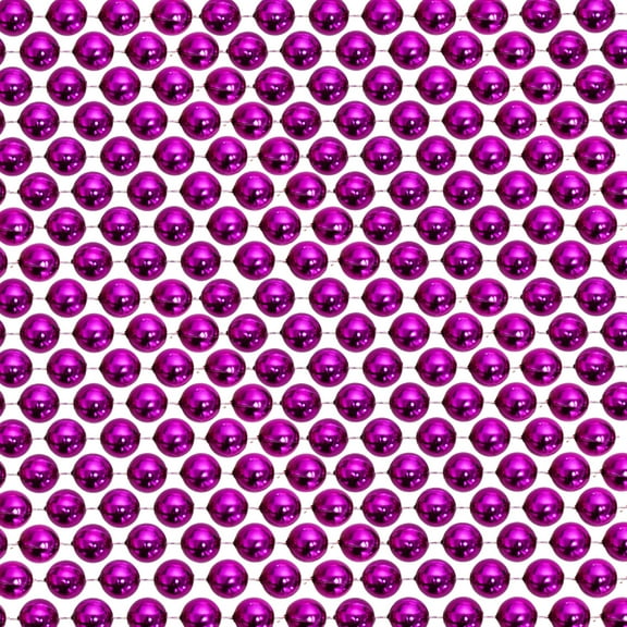 48" 14mm Round Metallic Hot Pink Mardi Gras Beads - Dozen (12 Necklaces)