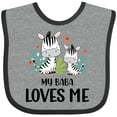thumbnail image 3 of Inktastic Zebra My Baba Loves Me Boys or Girls Baby Bib, 3 of 4