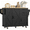Black, variant on VVFLU 43.3" Kitchen Islands Carts with Storage Drop Leaf Countertop on Wheels Rolling Microwave Utility Carts with 2 Drawers 2 Storage Cabinets,Black