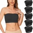 thumbnail image 3 of Landzoo One 5 Pieces Womens Non Padded Bandeau Sprots Bra Strapless Convertible Bralettes Basic Layer Top Bra Cozy Stylish Basic Tube Tops, 3 of 7