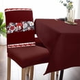thumbnail image 2 of Chair Covers for Dining Room Set of 6,Christmas Bell Bow Stretch Seat Protector Removable Washable Chairs Slipcovers for Kitchen Banquet Wedding Hotel,Winter White Snowflakes Flowers, 2 of 6