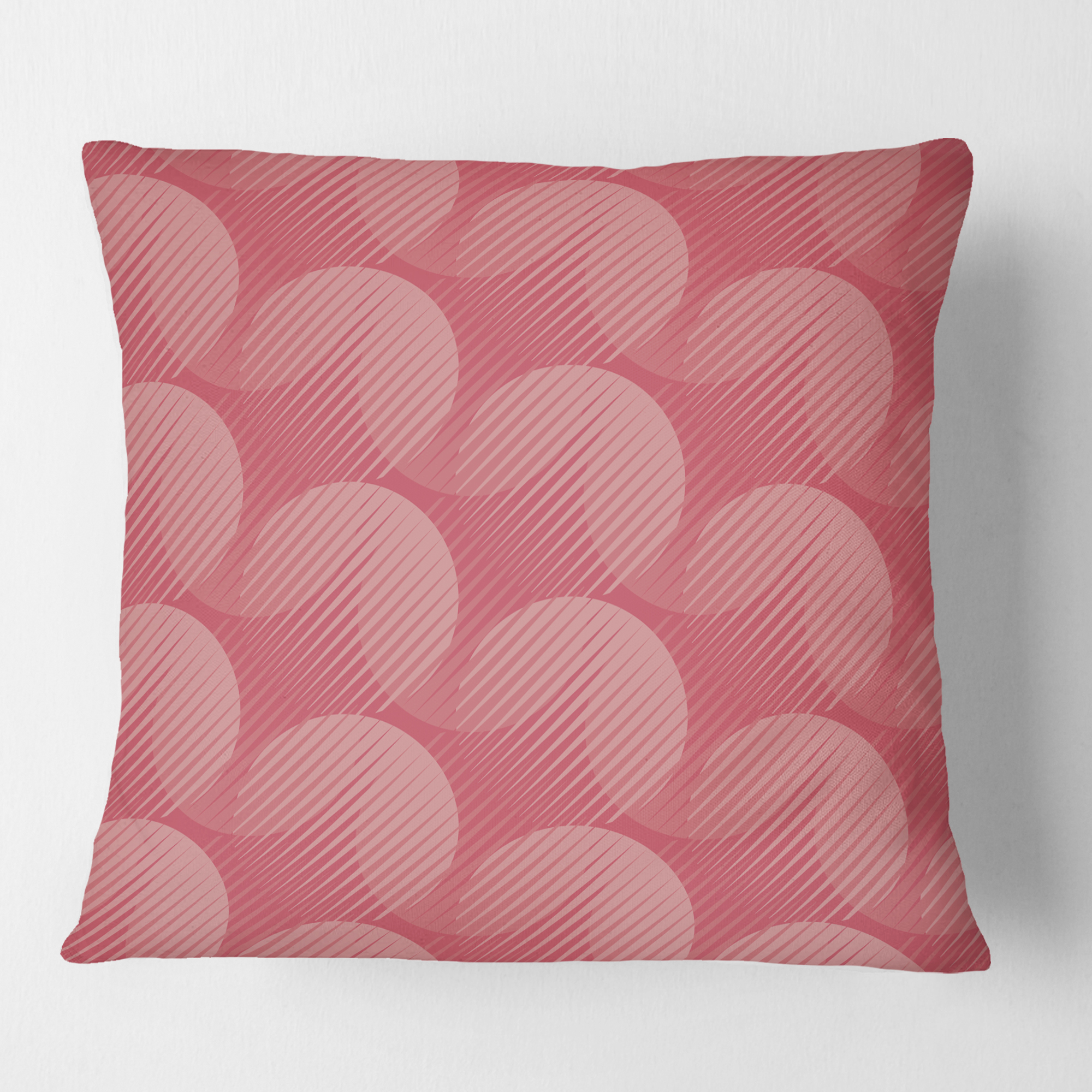 Designart Coral Round Geometrical ' Mid-Century Modern Throw Pillow - 16x16