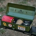 thumbnail image 3 of Portable Metal Tool Box, Handheld Metal Storage Box，Army Green Metal Tool Storage Box，Outdoor Camping Tool Box，Steel Tool Case with Metal Latch Closure for Basic Tool Kits or Craft Storage（Beige））, 3 of 6