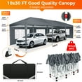 thumbnail image 4 of SANOPY 10 x 30 FT Pop Up Canopy, Large Commercial Wedding Canopy, Height Adjustable Waterproof Beach Canopy, Outdoor Instant Party Tent with 8 Removable Sidewalls, 4 Sandbags, Carrying Bag, Gray, 4 of 14