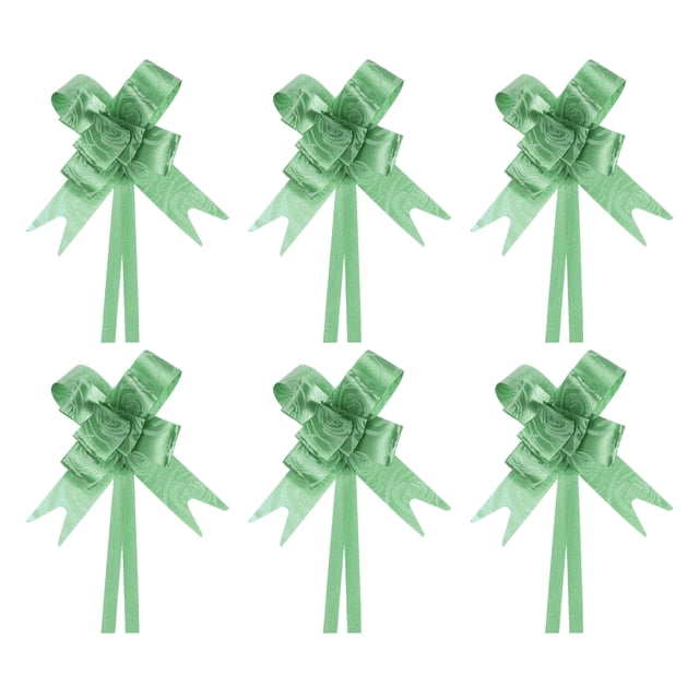 Unique Bargains 8' Pull Bows Gift Wrapping Pull Bow Rose Pattern Baskets Present Bows Knot Ribbon Green 300 Pcs