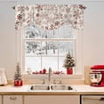 thumbnail image 2 of Christmas Tie Up Valances Curtain, Winter Snowflakes Linen Vintage Adjustable Rod Pocket Short Window Treatment Tie Up Curtains Valances for Kitchen Living Room Bathroom 42x12 Inches, 2 of 9