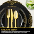 thumbnail image 3 of Stock Your Home Black and Gold Plates Set with Pre-Rolled Cutlery with Napkins & Gold Cups, Dinnerware for 50 Guests (350pcs), Disposable Party Sets for Wedding, Bridal Shower, Graduation Parties, 3 of 7