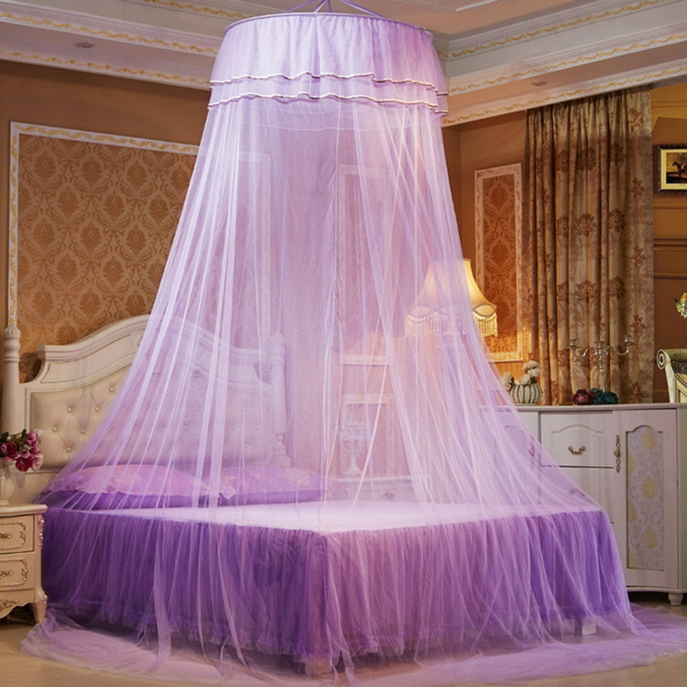 Elegant Lace Hanging Bedding Mosquito Net Dome Top Princess Bed Canopy