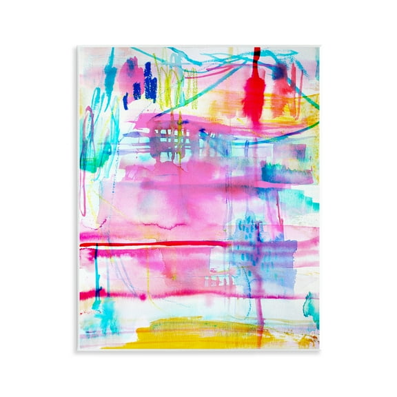 Stupell Industries Picnic Party Composition Abstract Painting Unframed Art Print Wall Art, 11 x 14