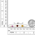 thumbnail image 3 of Gem Stone King 925 Silver and 10K Yellow Gold Pink Created Sapphire Red Garnet Yellow Citrine and Lab Grown Diamond Tennis Bracelet for Women By Keren Hanan (2.15 cttw, Adjustable up To 9 inch), 3 of 4