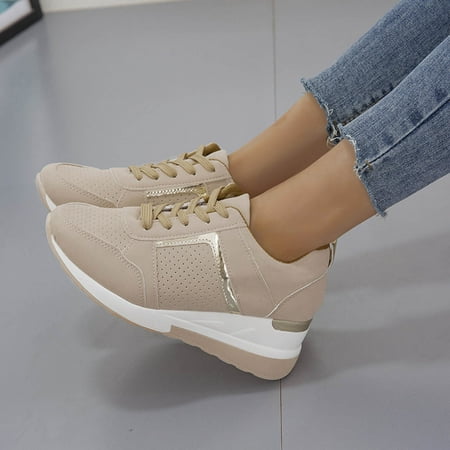 

DAETIROS Womens Shoes Clearance Running Casual heightening Fashion Sports Single shoes New style Womens Shoes Khaki Size 9
