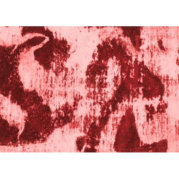 Ahgly Company Indoor Rectangle Abstract Red Modern Area Rugs, 2' x 5'