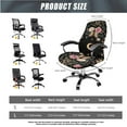 thumbnail image 5 of FKELYI Retro Floral Butterfly Moon Print Office Chair Slipcover Armchair Cover with 2 Piece Armrest Covers Anti-Dust Soft Swivel Boss Chair Protector, Large, 5 of 6