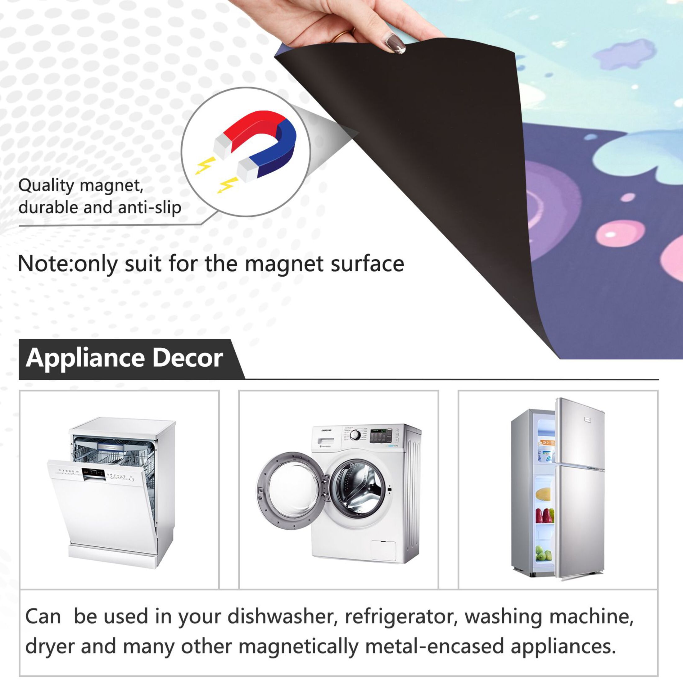 Dishwasher Magnetic Sticker 23x26 Inch Refrigerator Magnetic Sticker Washing Machine Magnetic Sticker Kitchen Panel Magnetic Sticker Home Decor Cartoon Beautiful Jellyfish