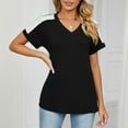 thumbnail image 6 of XuJwPNcy Womens T Shirts Short Sleeve V Neck Tops with Fashion Summer Soft Casual Comfy Outfits Clothes, 6 of 7