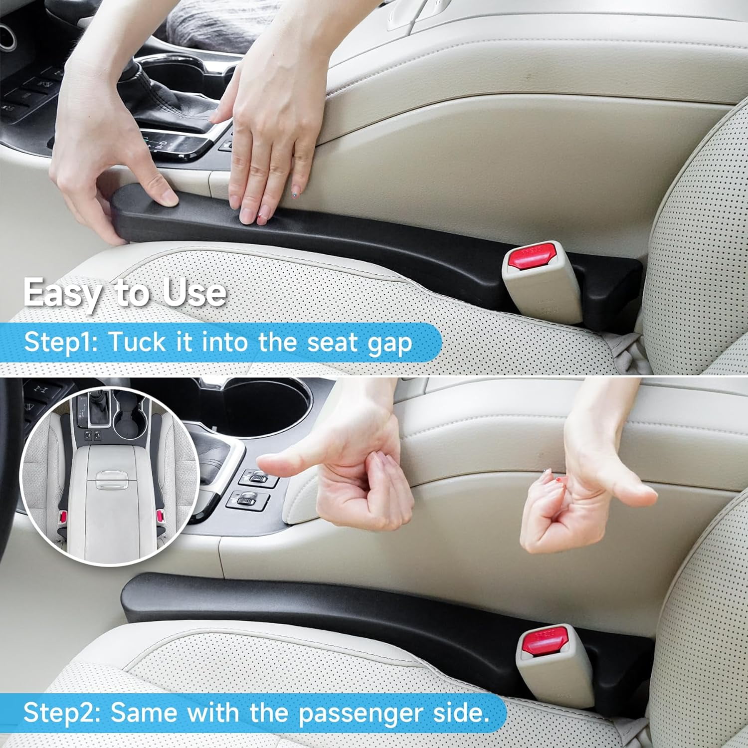Remplisseur D'Espace Entre Siège De Voiture, Lot De 2 Organisateurs
