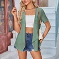thumbnail image 4 of Gift for Adults Ofreoo Women's Casual Solid Color Pocket Sleeveless Cardigan Jacket Top Short Sleeve Cardigans for Women, 4 of 6