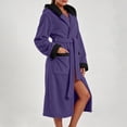 thumbnail image 5 of qolati Soft Robe for Women Warm Long Sleeve Plush Warm Winter Housecoat Spa Towel After Shower Lightweight Fluffy Long Hooded Bathrobe with Pockets, 5 of 6