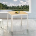 thumbnail image 5 of Armen Living LCPLBTWH Portals Outdoor Square Bar Table In Light Matte Sand with Natural Teak Wood Top, 5 of 5