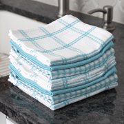T-fal Coordinating Flat Waffle Weave Dish Cloth Set - 100% Pure Cotton - 8-Pack - 12 in. x 13 in. - Breeze