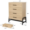 thumbnail image 1 of Commode à 4 Tiroirs de 38,6 Po de Hauteur, Coffre de Rangement Autoportant en Bois pour Chambre, Garde-Robe et Salon, 1 of 8