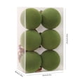 thumbnail image 3 of Rysoverian 6 Pack Flocked Christmas Ball Ornaments, Green Velvet Foam Baubles for Tree Wreath Holiday Decoration, 3 of 7