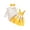 A03-ZB Yellow, variant on CAICJ98 Baby Girl Clothes Fall Winter Outfit Long Sleeve Ruffle Romper Plaid Skirt Bow Headband 3 Pcs Set (Hot Pink,3-6 Months)