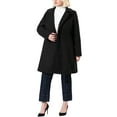 thumbnail image 2 of Agnes Orinda Women's Plus Size Coats Notched Lapel Single Breasted Winter Long Peacoats 4X Black, 2 of 7