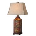 thumbnail image 1 of Lampe de Table Florale en Bois Vieilli, 1 of 4