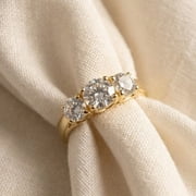 Pompeii 2ct Three Stone Diamond Engagement 14K Yellow Gold Ring (H,VS)