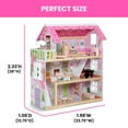 thumbnail image 5 of Delta Children Little Gem Dollhouse - Wooden 3-Story Dollhouse with 4 Rooms - Includes 16 Accessories - Fits 5-inch Dolls - Pretend Play Dream Gift for Ages 3+, 5 of 13