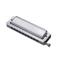 thumbnail image 1 of Swan Harmonica Chromatique 10 Trous 40 Tons Clé de C Argent avec Boîte Exquise, 1 of 4