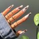 thumbnail image 1 of 24-Pack Women's Pressed Nails Fake Long Line Drawing Ink Wind Wave Contrasting Color Nail Art DIY Manicure Tools Full Coverage Nail Stickers, 1 of 5