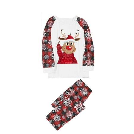 

LWZWM Women Christmas Print Pajamas Set 2 Piece Soft Lounge Sets Matching Christmas Pjs for Family Pajamas Sets Top+Pants Kids 4 Years