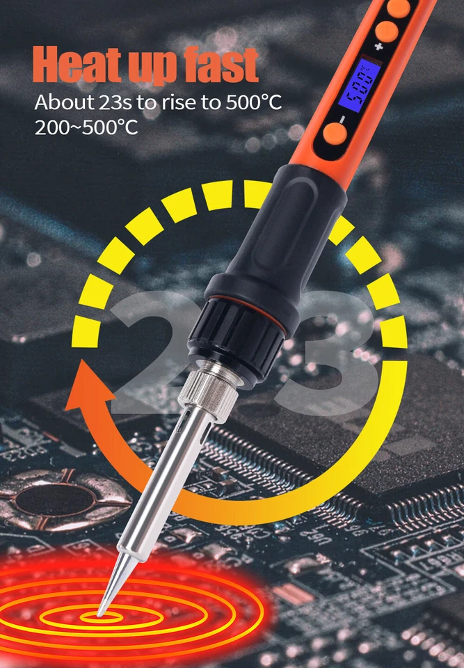 CRESTIN- 100W Electric Soldering Iron Tool Kit With Solder Tips Holder Soldering Flux
