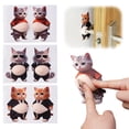 thumbnail image 3 of 2Pcs 3D Cat Belly Sticker,Super Soft Silicone Anti-Collision Sticker for Home Aesthetics,Cute Cat Wearing Clothes with Pink Belly Decals Gift, 3 of 7