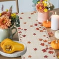 thumbnail image 4 of ERUNPONLY Orange Yellow Pumpkin Fall Table Runner - 108 Inch Long Thanksgiving Maple Leaf Checked Cotton Linen Blended Dress Scarves Farmhouse Table Runner for Kitchen Dining, Coffee Table, 13"x108", 4 of 8